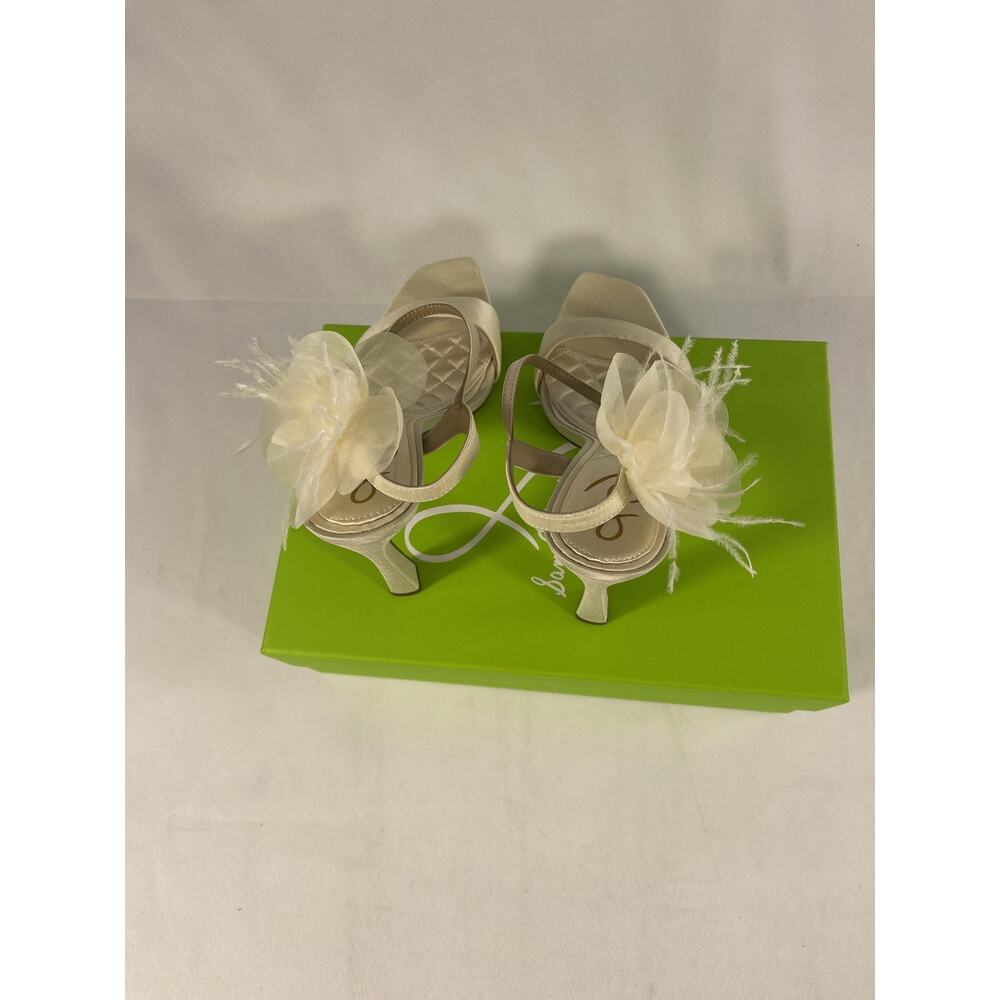 Sam Edelman Shoes Women's Size 8 Leana Pearl Silk Flower Heels Bridal Dressy - Picture 5 of 7